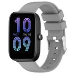 Per cinturino in silicone tinta unita liscio Amazfit Bip 3 Pro da 20 mm (grigio)