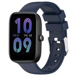 Per cinturino in silicone tinta unita liscio Amazfit Bip 3 Pro da 20 mm (blu notte)