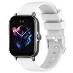 Per Amazfit GTS 3 cinturino in silicone liscio tinta unita da 20 mm (bianco)