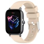 Per Amazfit GTS 3 cinturino in silicone liscio tinta unita da 20 mm (beige)
