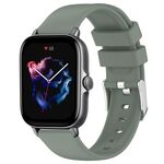 Per Amazfit GTS 3 cinturino in silicone liscio tinta unita da 20 mm (verde oliva)