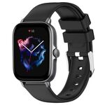 Per Amazfit GTS 3 cinturino in silicone liscio tinta unita da 20 mm (nero)
