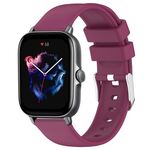 Per cinturino in silicone tinta unita liscio Amazfit GTS 3 da 20 mm (Borgogna)