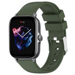 Per cinturino in silicone liscio tinta unita Amazfit GTS 3 da 20 mm (verde militare)