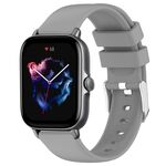 Per Amazfit GTS 3 cinturino in silicone liscio tinta unita da 20 mm (grigio)