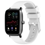 Per Amazfit GTS 2 Mini cinturino in silicone liscio tinta unita da 20 mm (bianco)