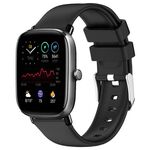 Per Amazfit GTS 2 Mini cinturino in silicone liscio tinta unita da 20 mm (nero)