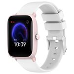 Per cinturino in silicone liscio tinta unita Amazfit Pop Pro da 20 mm (bianco)