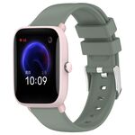 Per cinturino in silicone liscio tinta unita Amazfit Pop Pro da 20 mm (verde oliva)