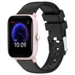 Per cinturino in silicone liscio tinta unita Amazfit Pop Pro da 20 mm (nero)