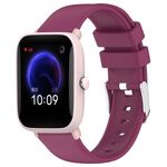 Per cinturino in silicone tinta unita liscio Amazfit Pop Pro da 20 mm (Borgogna)