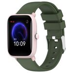 Per cinturino in silicone liscio tinta unita Amazfit Pop Pro da 20 mm (verde militare)
