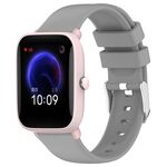 Per cinturino in silicone liscio tinta unita Amazfit Pop Pro da 20 mm (grigio)