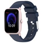 Per cinturino in silicone liscio tinta unita Amazfit Pop Pro da 20 mm (blu notte)