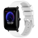 Per cinturino in silicone tinta unita liscio Amazfit Pop da 20 mm (bianco)