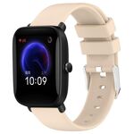 Per cinturino in silicone tinta unita liscio Amazfit Pop da 20 mm (beige)