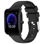 Per cinturino in silicone tinta unita liscio Amazfit Pop da 20 mm (nero)