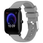 Per cinturino in silicone liscio tinta unita Amazfit Pop da 20 mm (grigio)