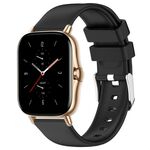 Per Amazfit GTS 2 cinturino in silicone liscio tinta unita da 20 mm (nero)