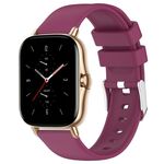 Per cinturino in silicone tinta unita liscio Amazfit GTS 2 da 20 mm (Borgogna)