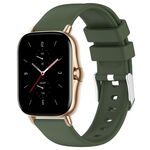 Per Amazfit GTS 2 cinturino in silicone liscio tinta unita da 20 mm (verde militare)