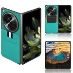 Per OPPO Find N3 Litchi Texture Slot per schede Custodia per telefono con cover posteriore (verde)