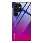 Custodia per telefono in vetro sfumato per Samsung Galaxy S24 Ultra 5G (rosso viola)