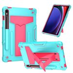 Custodia per tablet PC ibrida in silicone robot per Samsung Galaxy Tab S9 FE / S9 T (rosso menta)
