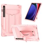 Custodia per tablet PC ibrida in silicone robot per Samsung Galaxy Tab S9 FE / S9 T (oro rosa)