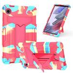 Per Samsung Galaxy Tab A9 T Holder Robot Custodia ibrida in silicone per tablet PC (Camouflage Rose Red)