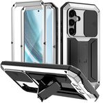 Per Samsung Galaxy S24+ 5G R-JUST Custodia impermeabile per fotocamera scorrevole con supporto per fotocamera (Argento)