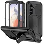 Custodia per telefono con supporto impermeabile per fotocamera scorrevole R-JUST per Samsung Galaxy S24 5G (nero)