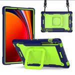 Custodia per tablet PC ibrida in silicone con robot per Samsung Galaxy Tab S9 FE+ / S9+ (giallo scuro verde)