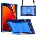 Per Samsung Galaxy Tab S9 FE+ / S9+ Custodia per tablet PC ibrida in silicone con robot (blu navy blu)