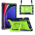 Custodia per tablet PC ibrida in silicone con robot per Samsung Galaxy Tab S9 FE / S9 (giallo blu scuro verde)