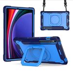 Custodia per tablet PC ibrida in silicone con robot per Samsung Galaxy Tab S9 FE / S9 (blu navy blu)