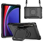 Custodia per tablet PC ibrida in silicone con robot per Samsung Galaxy Tab S9 FE / S9 (nero)