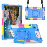 Custodia per tablet PC ibrida in silicone con robot per Samsung Galaxy Tab A9+ (blu mimetico)