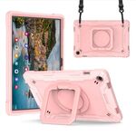 Custodia per tablet PC ibrida in silicone con robot per Samsung Galaxy Tab A9+ (oro rosa)
