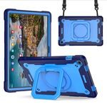 Custodia per tablet PC ibrida in silicone con robot per Samsung Galaxy Tab A9+ (blu navy blu)