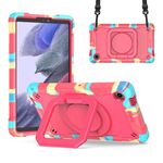 Custodia per tablet PC ibrida in silicone con robot per Samsung Galaxy Tab A9 (camouflage rose red)