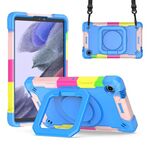 Custodia per tablet PC ibrida in silicone con robot per Samsung Galaxy Tab A9 (blu mimetico)