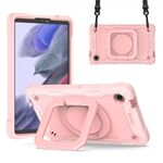 Custodia per tablet PC ibrida in silicone con robot per Samsung Galaxy Tab A9 (oro rosa)