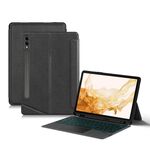 Per Samsung Galaxy Tab S7+ / S7 FE / S8+ YJ-S8+ Custodia tablet in pelle con tastiera Bluetooth divisa