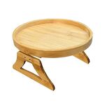 Pallet con braccioli per divano pieghevole da 25 cm, vassoio rotondo, stile: bambù