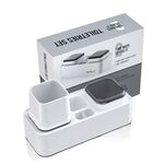 Portaspazzolino da hotel con portadentifricio da parete a doppia tazza (bianco e nero)