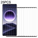 Per OPPO Find X7 25 pezzi 9H HD Pellicola in vetro temperato con bordo curvo 3D (nero)