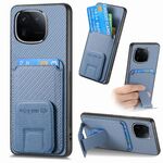 Per vivo iQOO 12 Pro Custodia per telefono in fibra di carbonio con supporto pieghevole (blu)