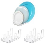 Espositore per stoviglie per rack di stoccaggio per piatti in acrilico trasparente da 2 pezzi/pacco