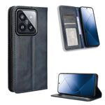 Custodia per telefono in pelle con texture retrò con fibbia magnetica per Xiaomi 14 (blu)